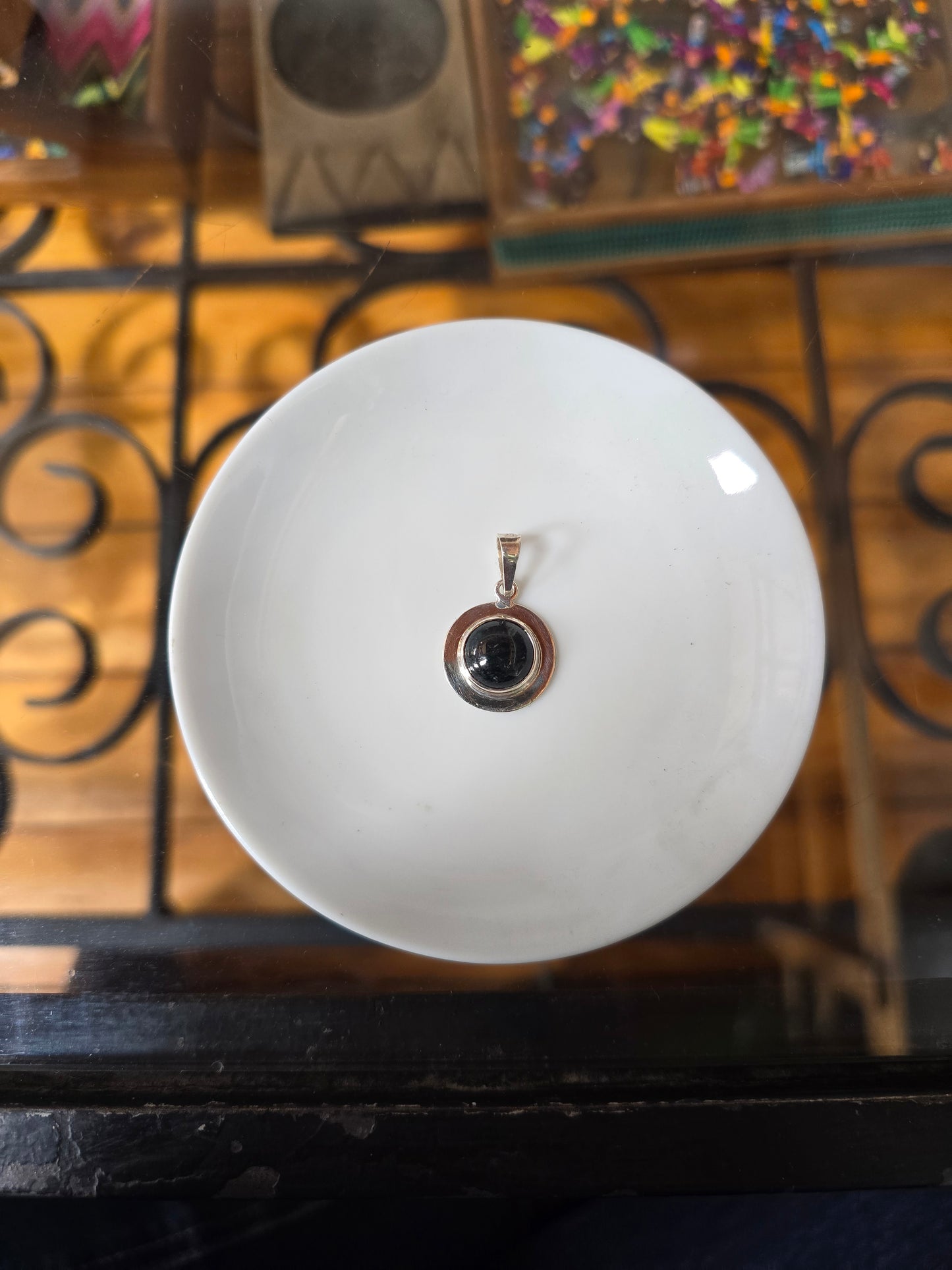 Colgante jade negro natural en plata 925