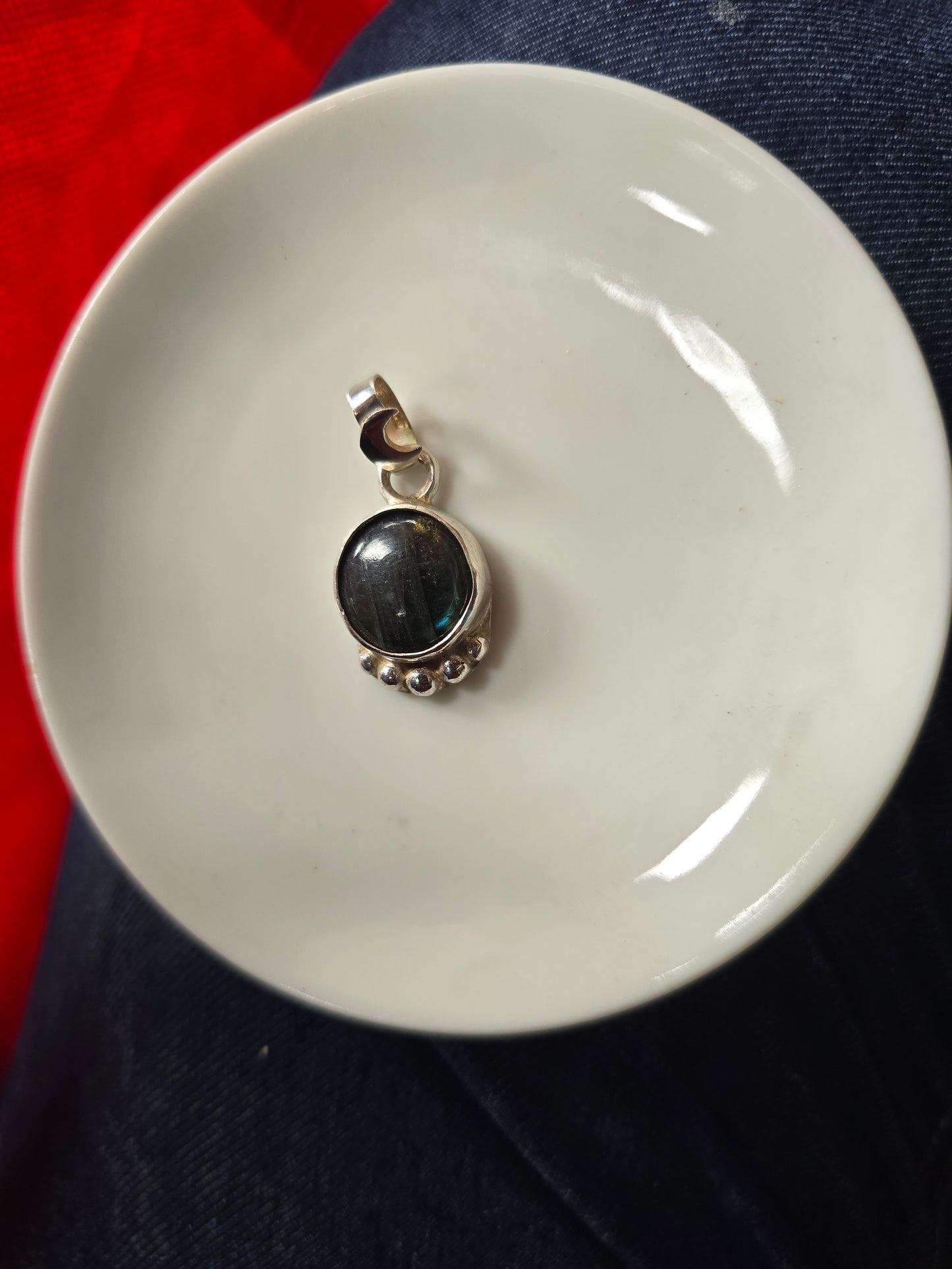 Colgante Lunar de Labradorita en plata 950