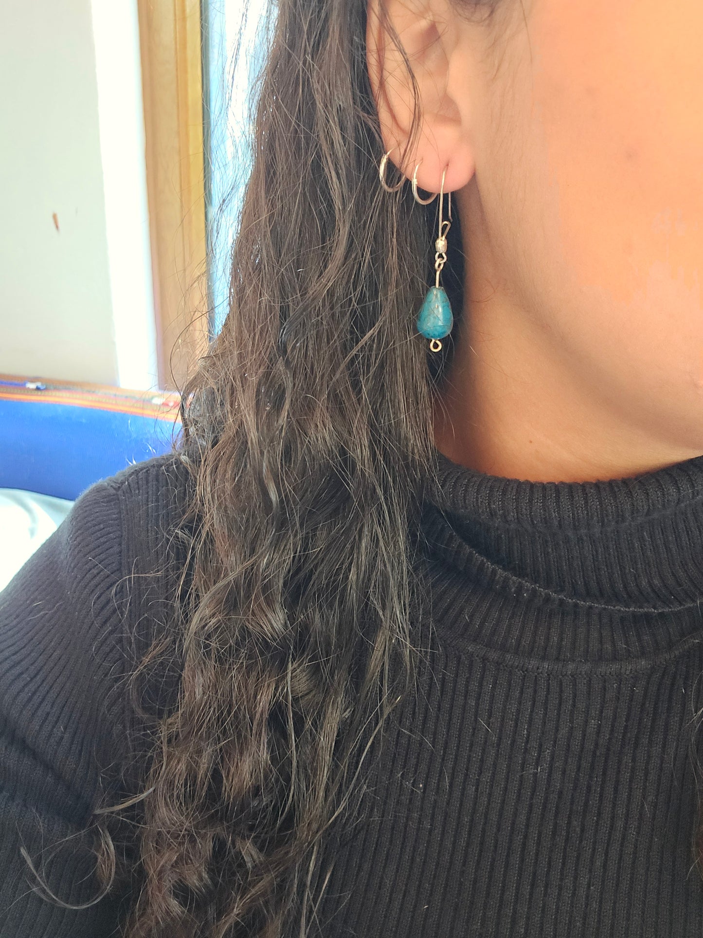 Aros colgantes plata simples de Apatita