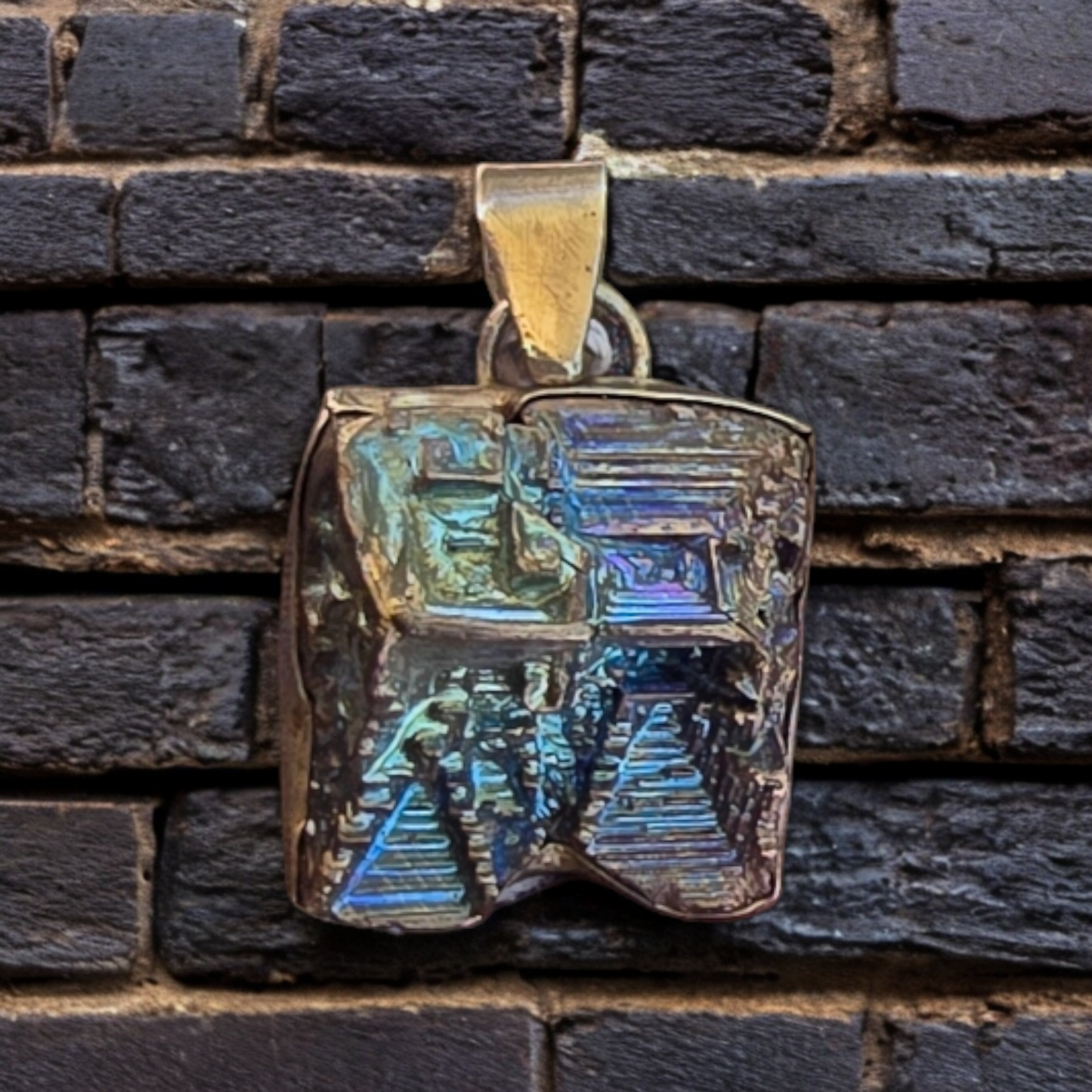 Colgante cristal de Bismuto en plata 950