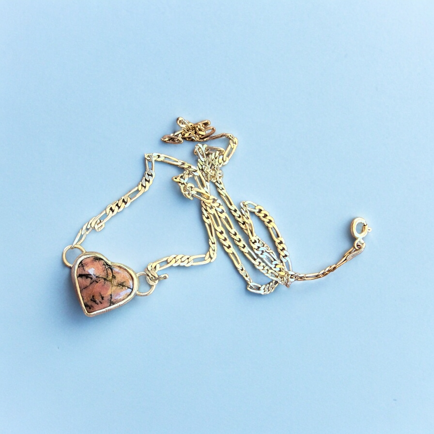 Colgante Rodocrosita Corazón en plata 950