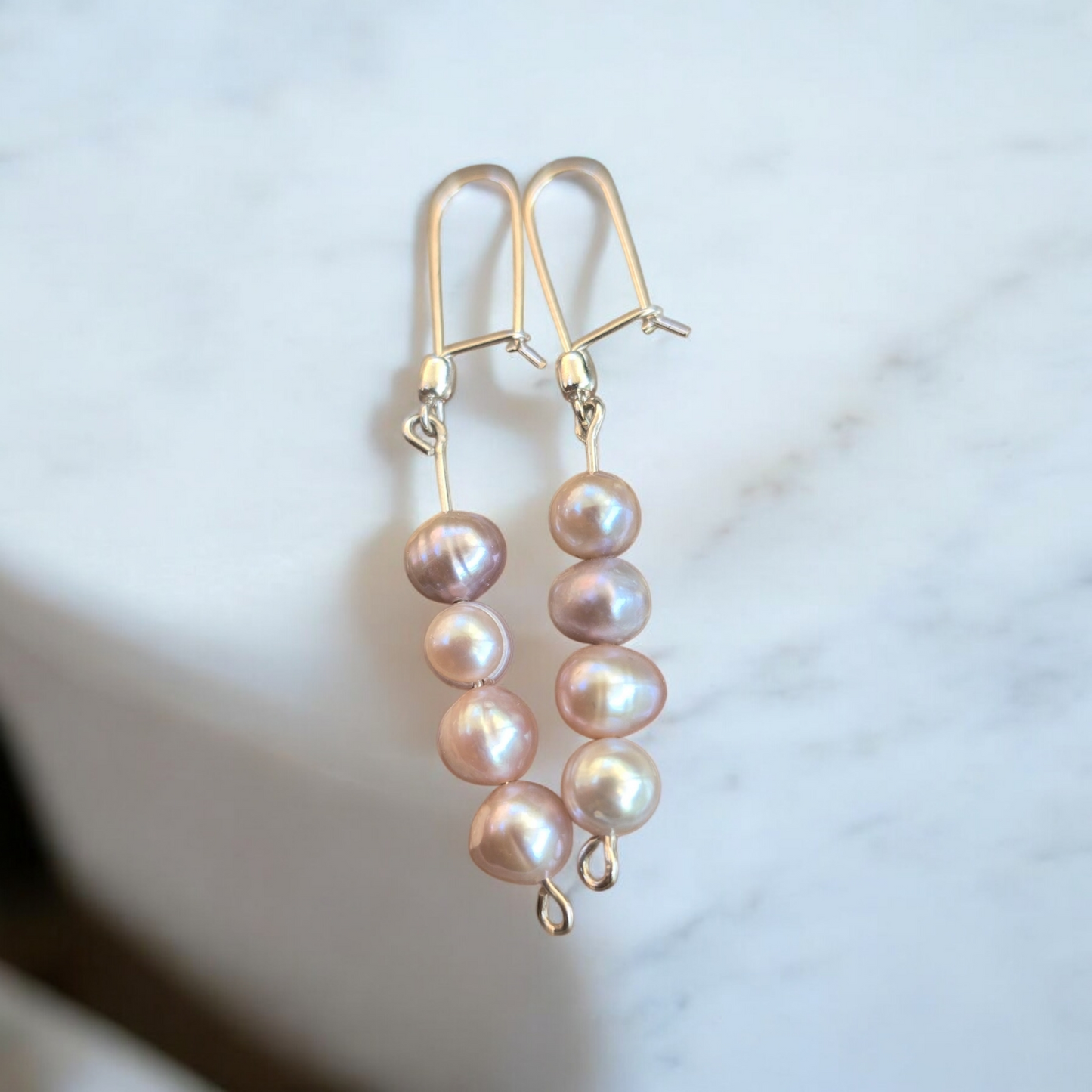 Aros largos de perla