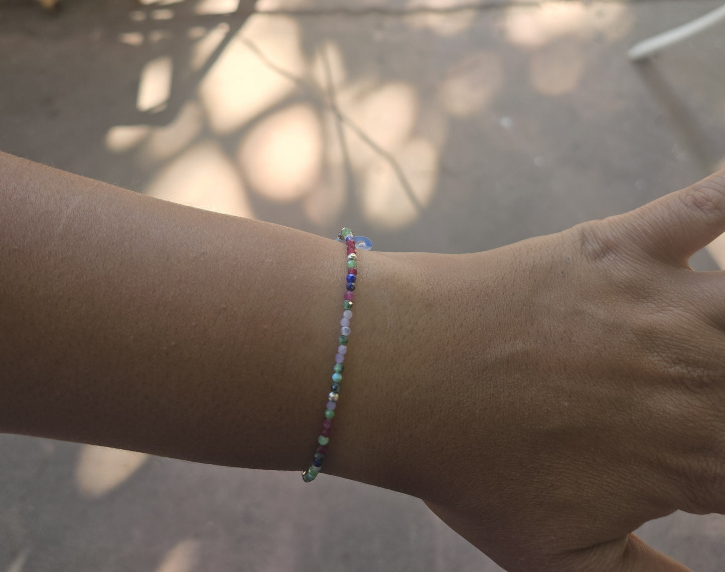 Pulsera mix (Zoisita, granate, cornalina, lapislázuli, amazonita, amatista) plata 950 gancho normal