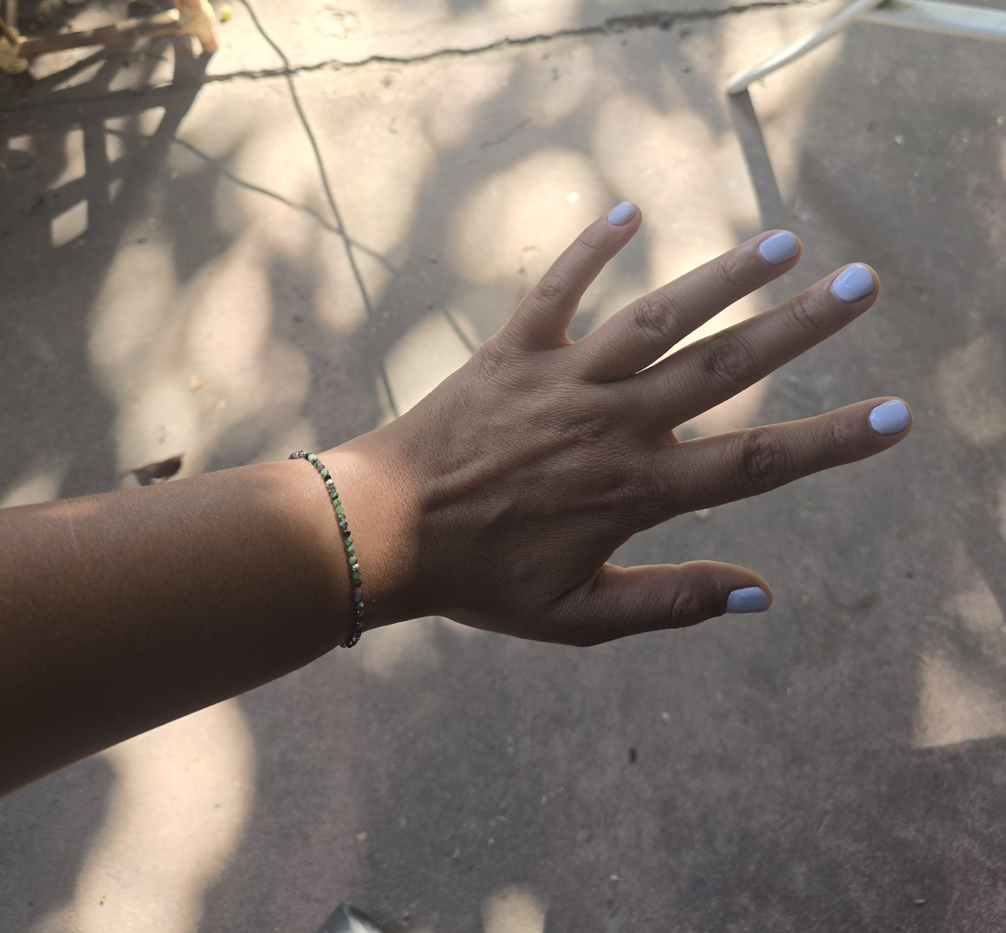 Pulsera de zoisita delgada plata 950