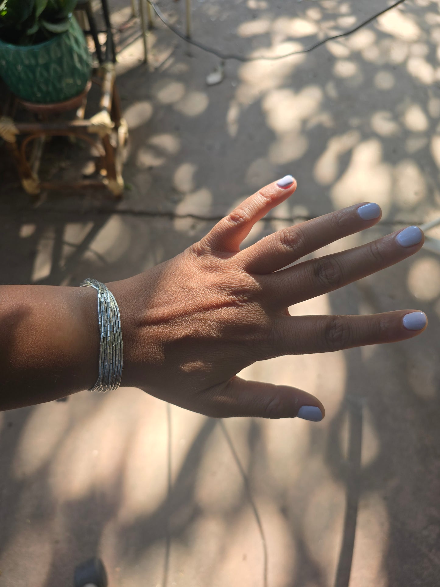 Pulsera de mostacilla de plata 950 de 10 vueltas