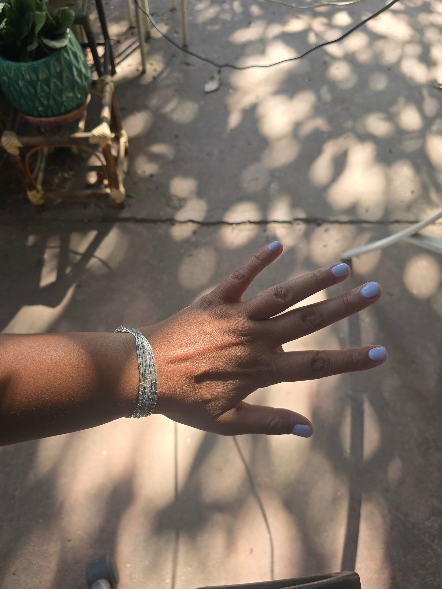 Pulsera de mostacilla de plata 950 de 10 vueltas