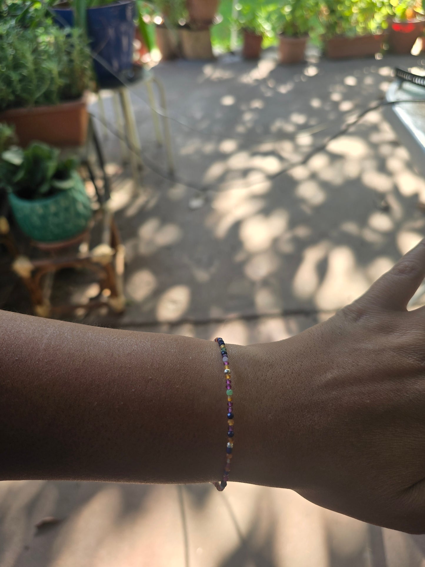 Pulsera Mix (granate, cornalina, lapislázuli, amazonita, amatista) plata 950 gancho normal