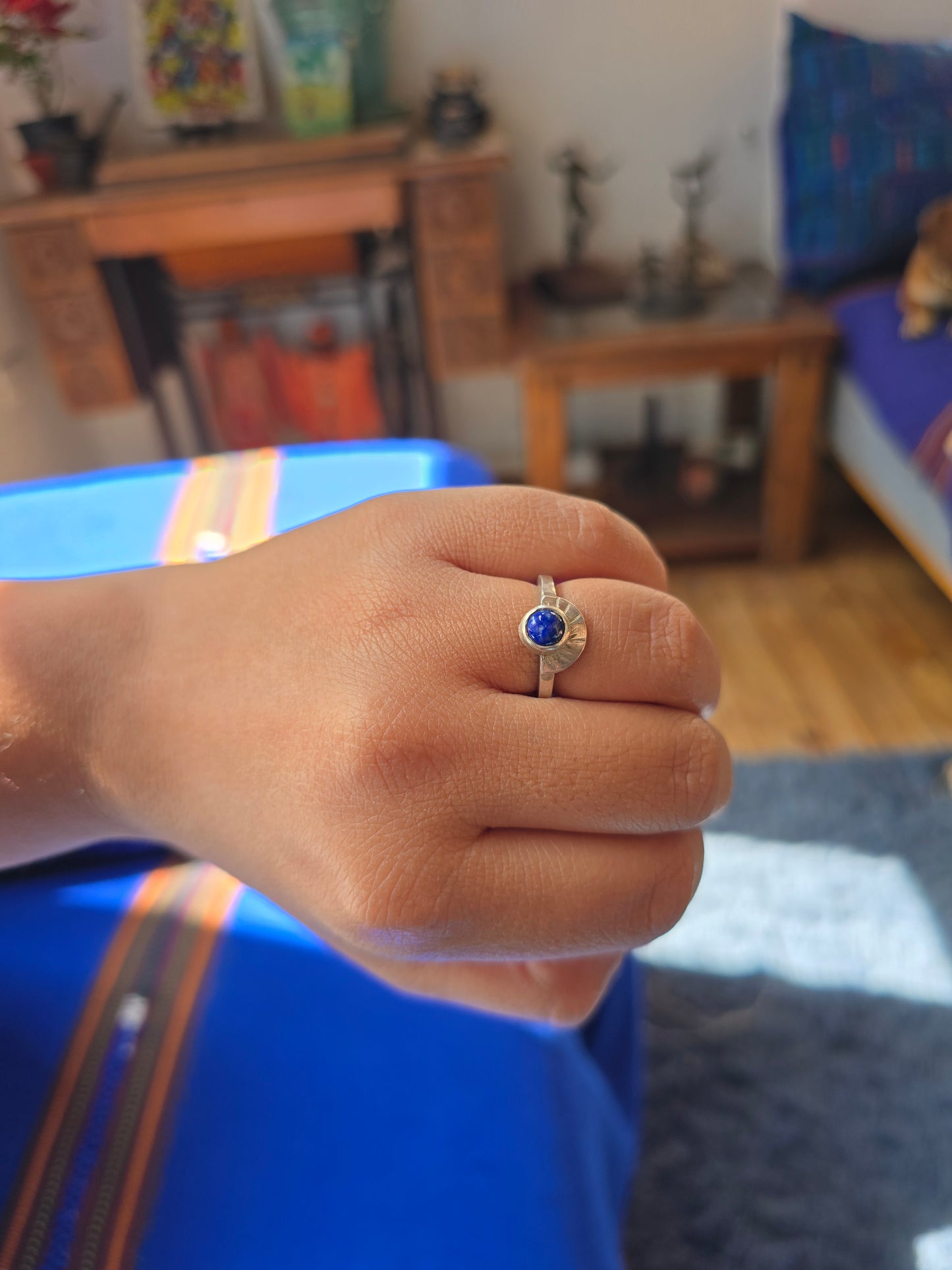 Anillo Inka Lapislázuli en plata 950