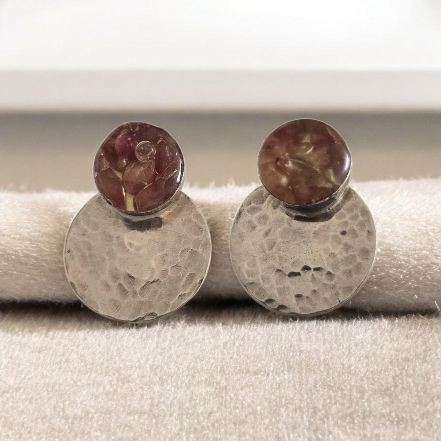 Top Back aros intercambiables PEQUEÑOS grande Cuarzo Fresa y Back Circular pequeño plata 950