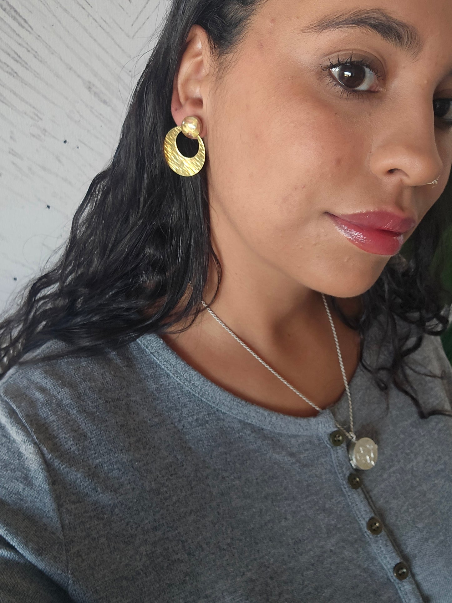 Top Back aros GRANDE intercambiables Top Fluorita, Back circulo abierto bronce