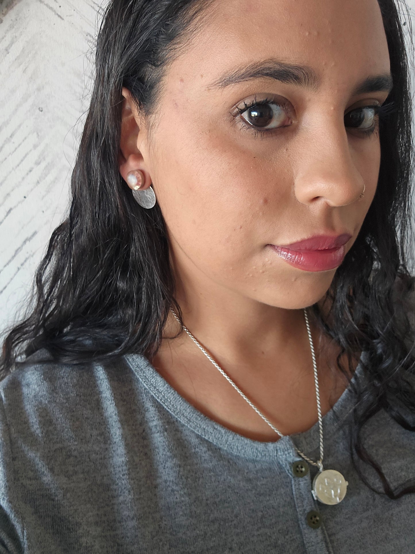 Top Back aros intercambiables PEQUEÑOS grande Cuarzo Fresa y Back Circular pequeño plata 950