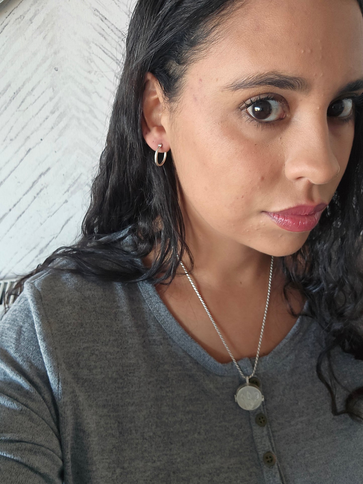 Aros de hada Elena con argolla pequeña, plata 950