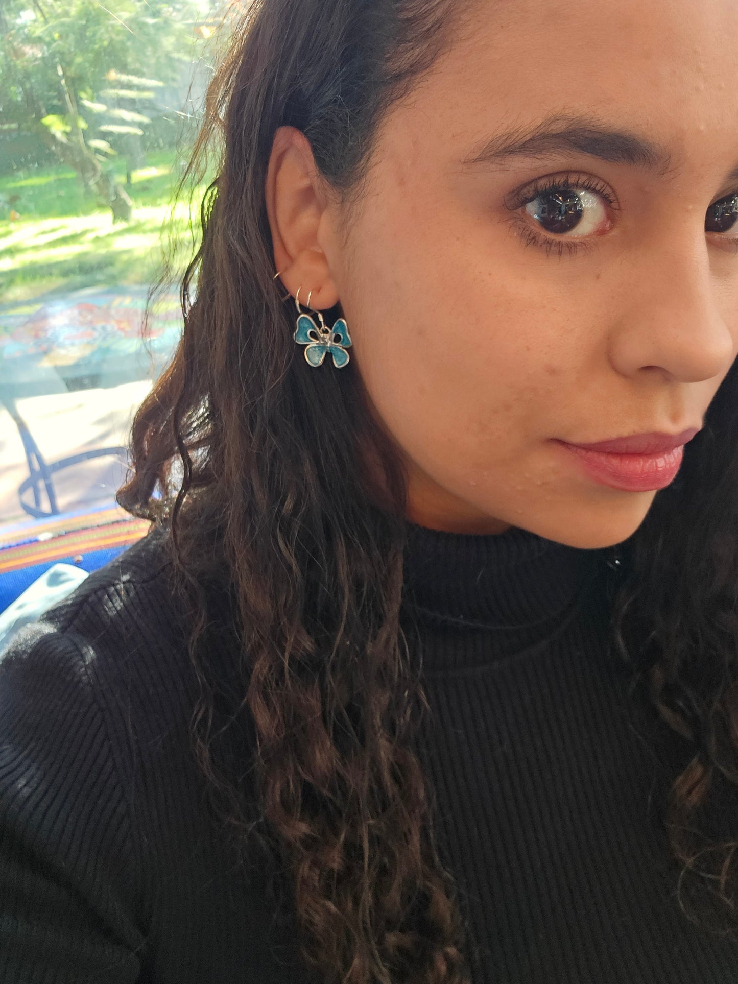 Mariposa Libertad plata 950 gancho, encapsulada azul