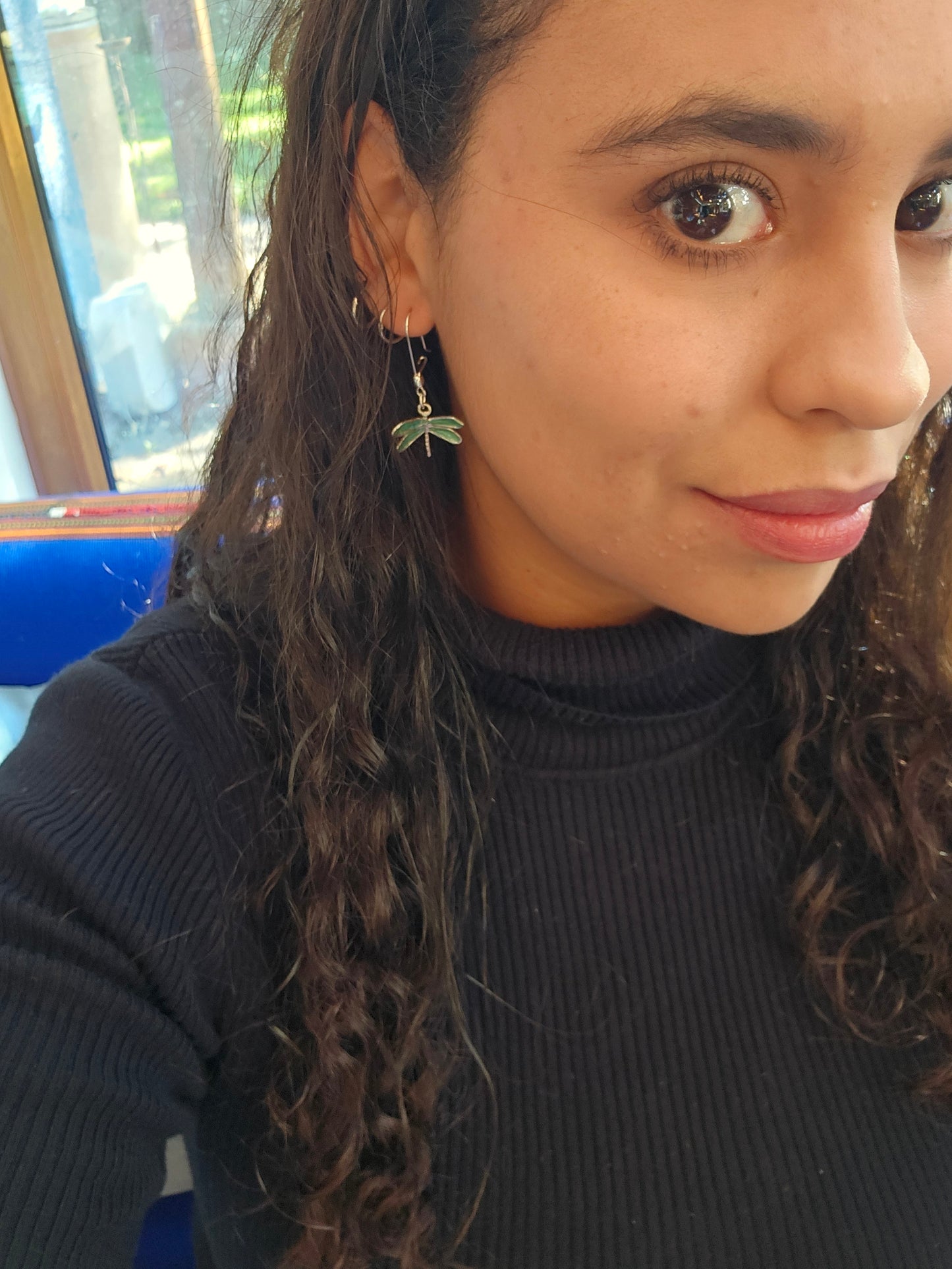 Libélula plata 950 gancho mediano encapsulada verde