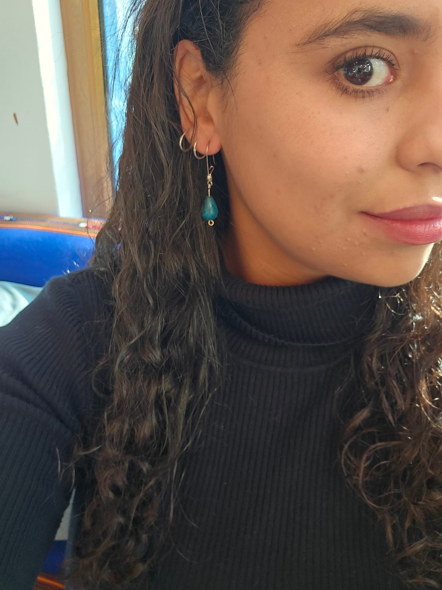 Aros colgantes plata simples de Apatita