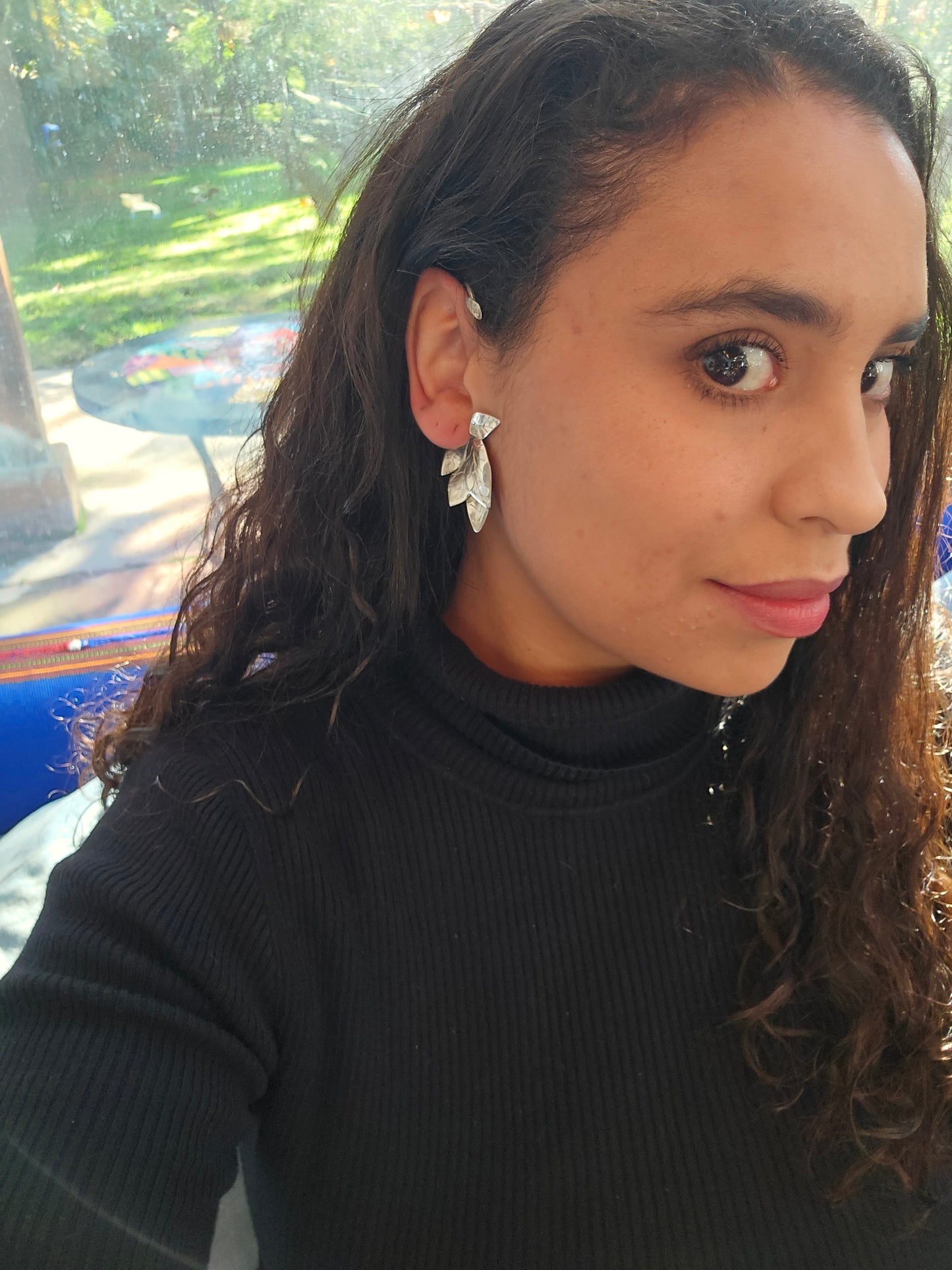 Ear Cuff de hojas Ninfa de plata 950