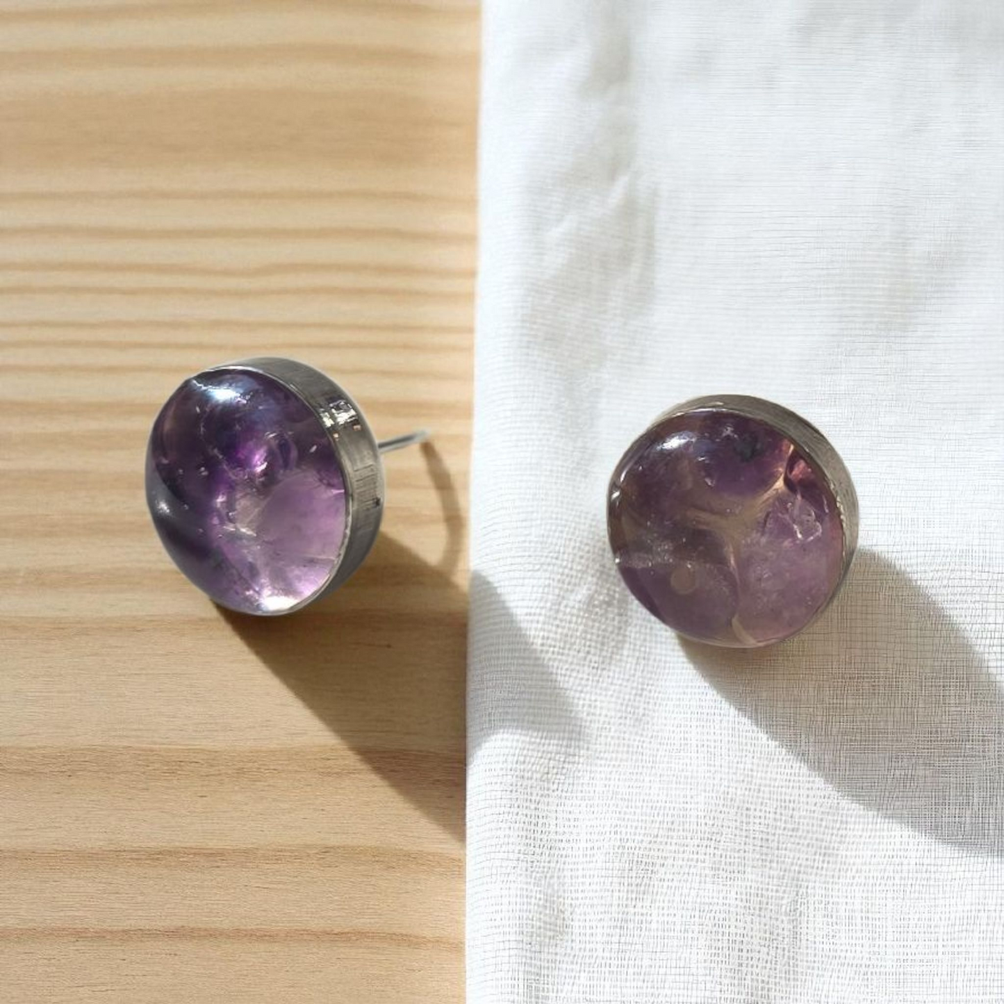 Top Back aros intercambiables GRANDES grande Top Amatista en plata y Back Infinito en Alpaca