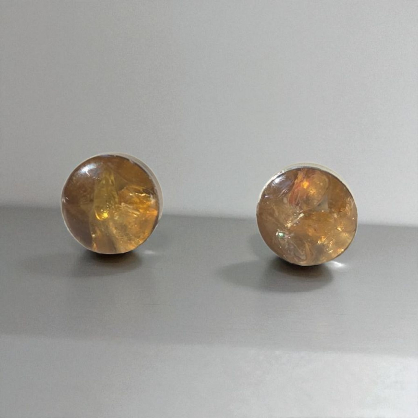 Top Back aros intercambiables GRANDES grande Top Turmalina en plata y Back infinito en Bronce