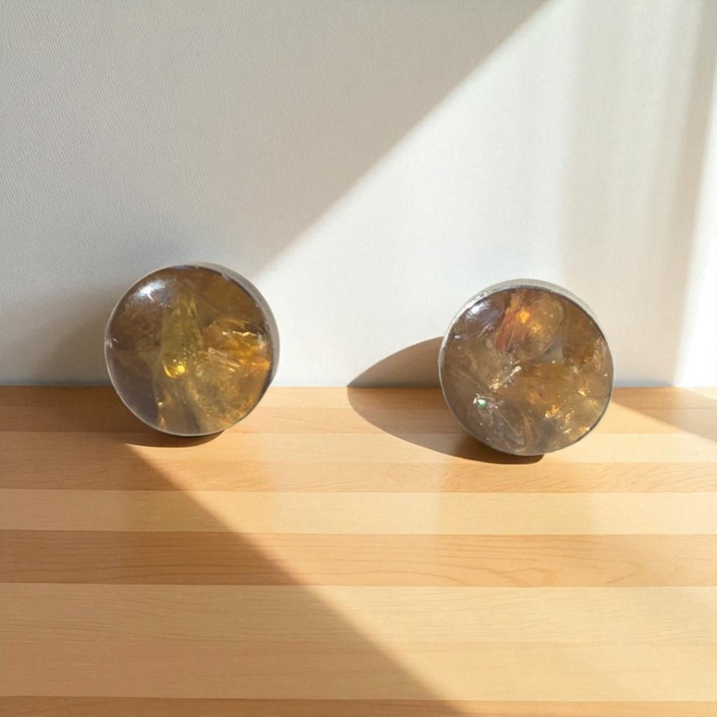 Top Back aros intercambiables GRANDES grande Top Turmalina en plata y Back Luna en Bronce