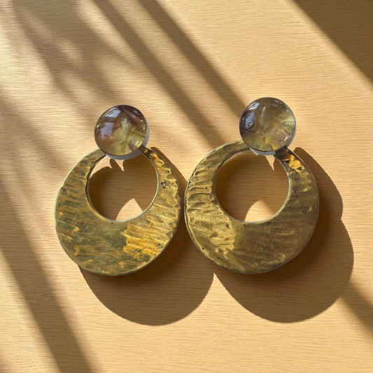 Top Back aros intercambiables GRANDES grande Top Turmalina en plata y Back infinito en Bronce