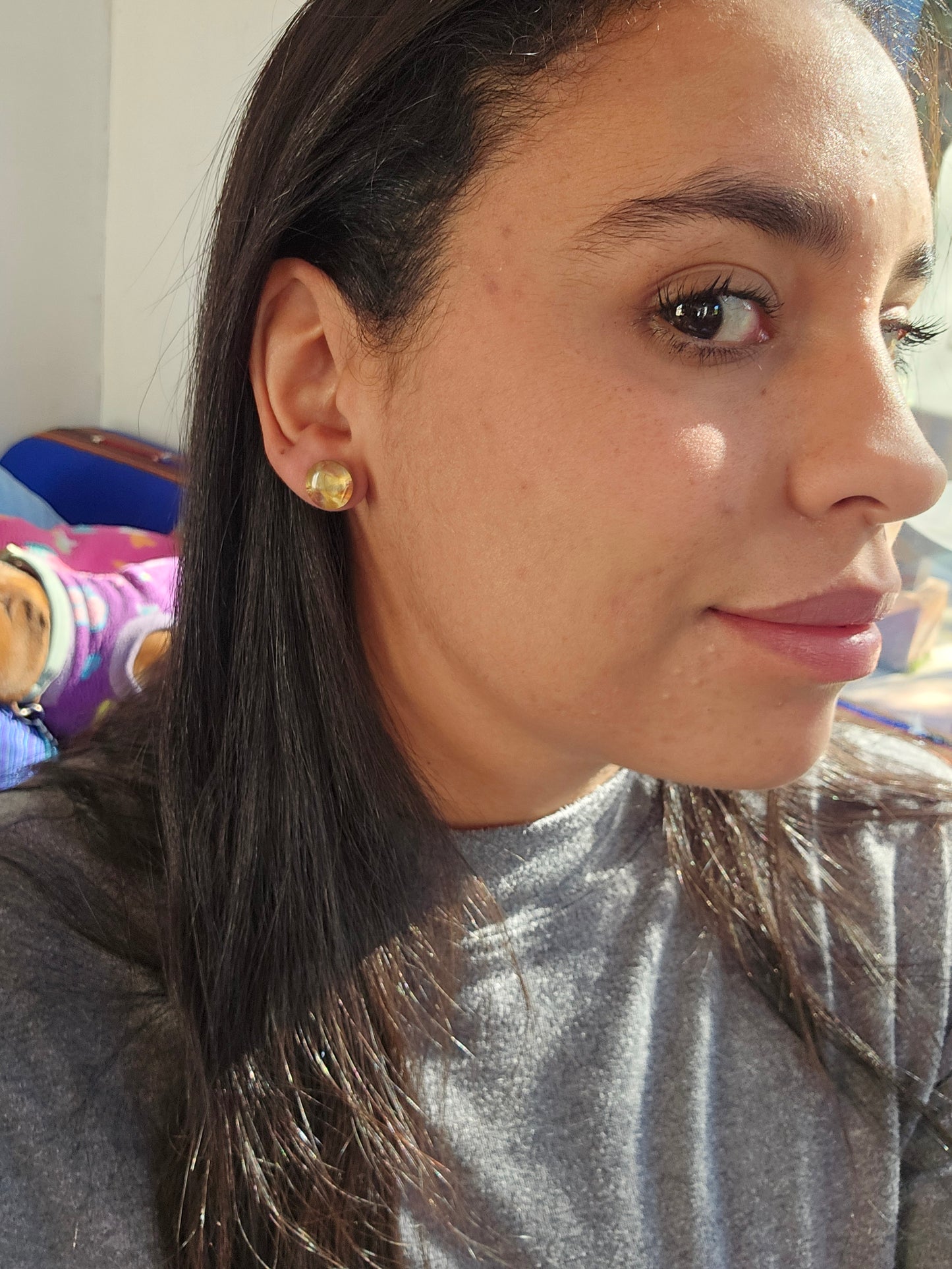 Top Back aros intercambiables GRANDES grande Top Turmalina en plata y Back infinito en Bronce