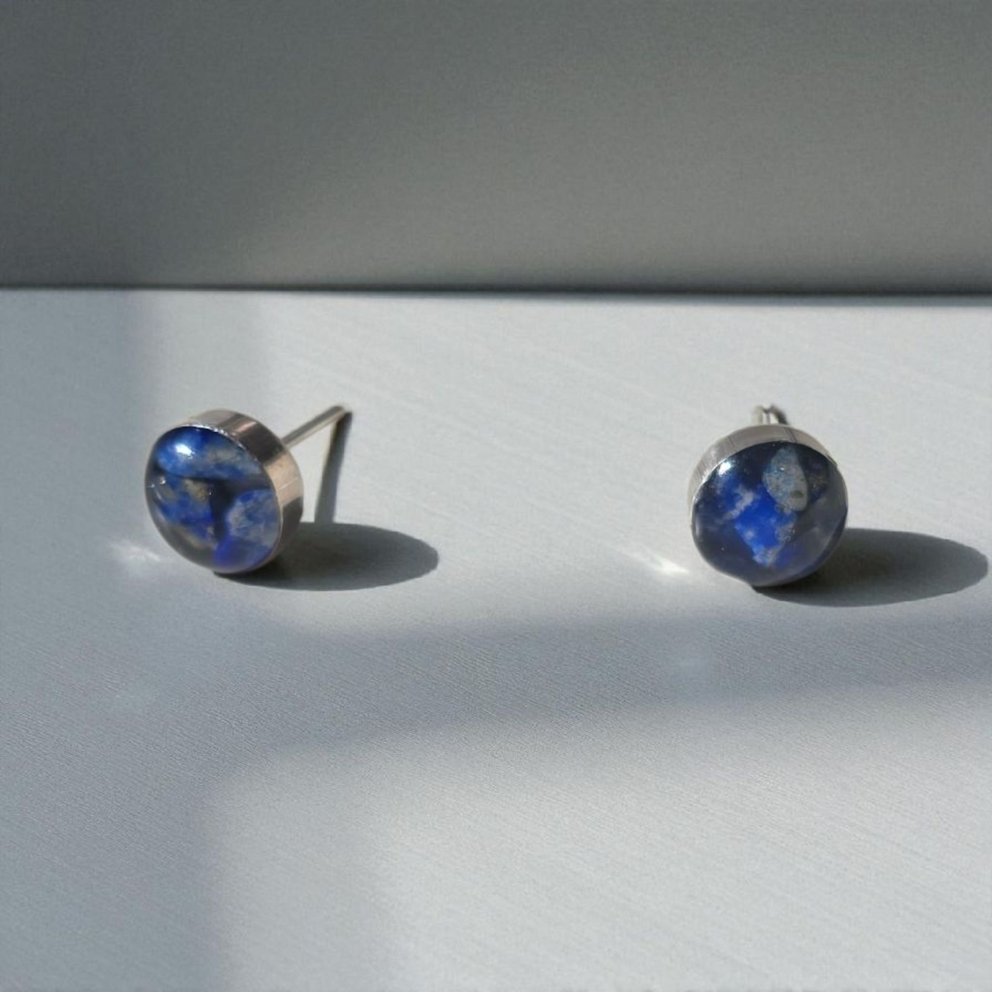 Top Back aros intercambiables PEQUEÑOS grande Lapislázuli y Back Luna pequeño plata 950