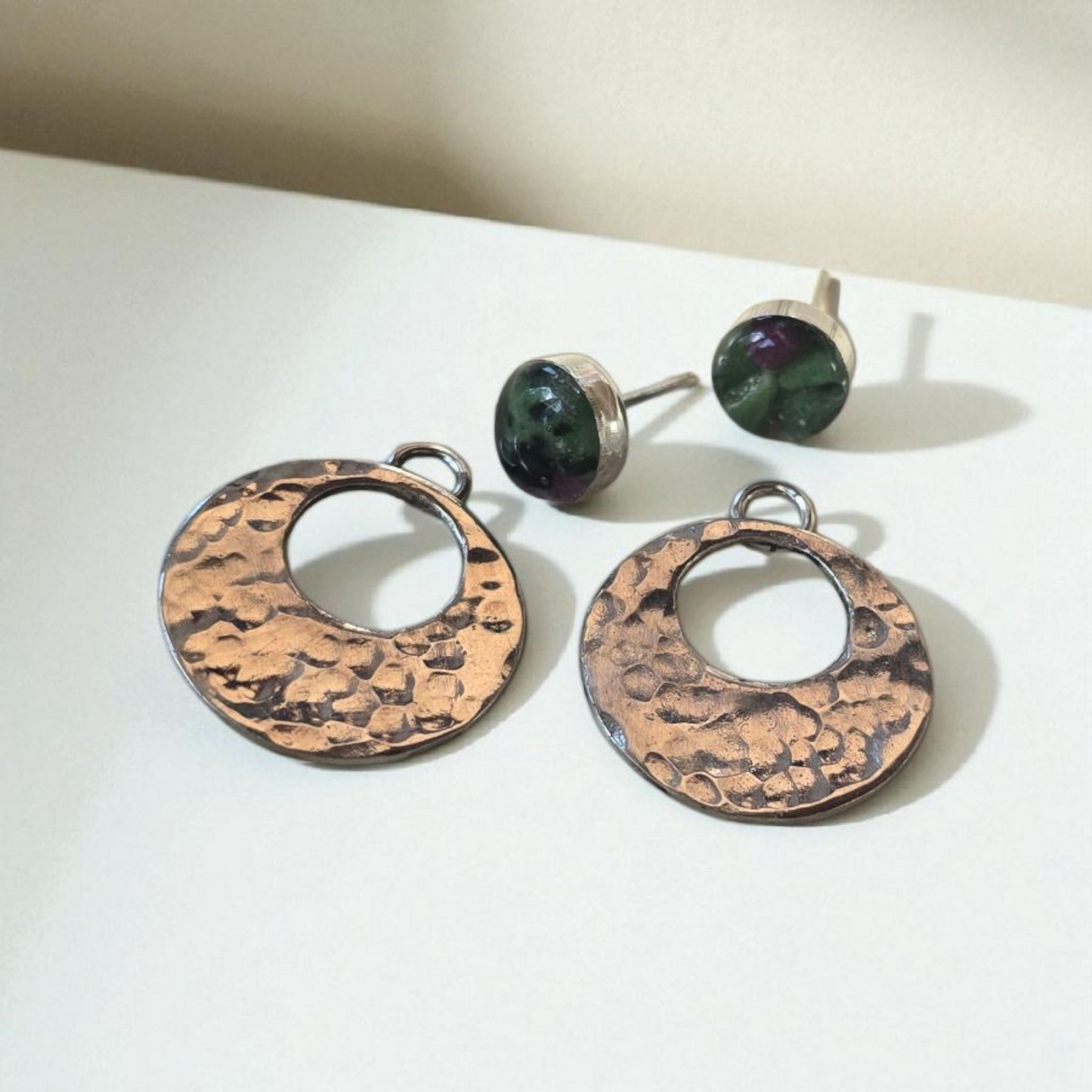 Top Back aros intercambiables PEQUEÑOS top zoisita y Back infinito plata 950