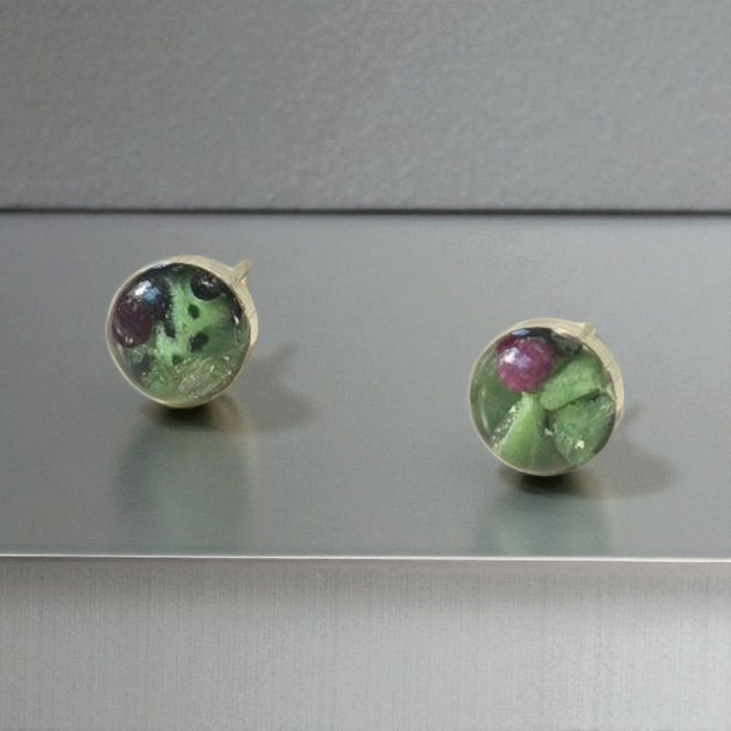 Top Back aros intercambiables PEQUEÑOS top zoisita y Back infinito plata 950