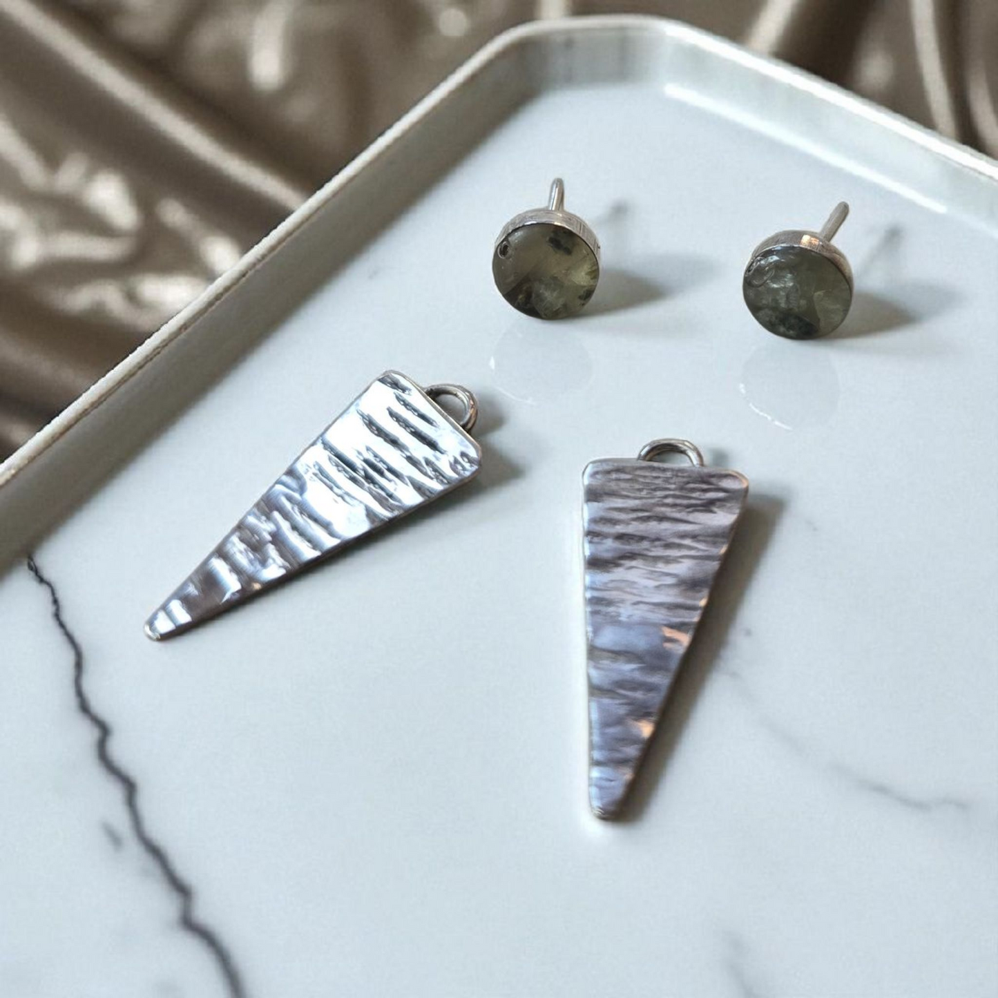 Top Back aros intercambiables PEQUEÑOS Prenihita y Back Triangulo pequeño plata 950