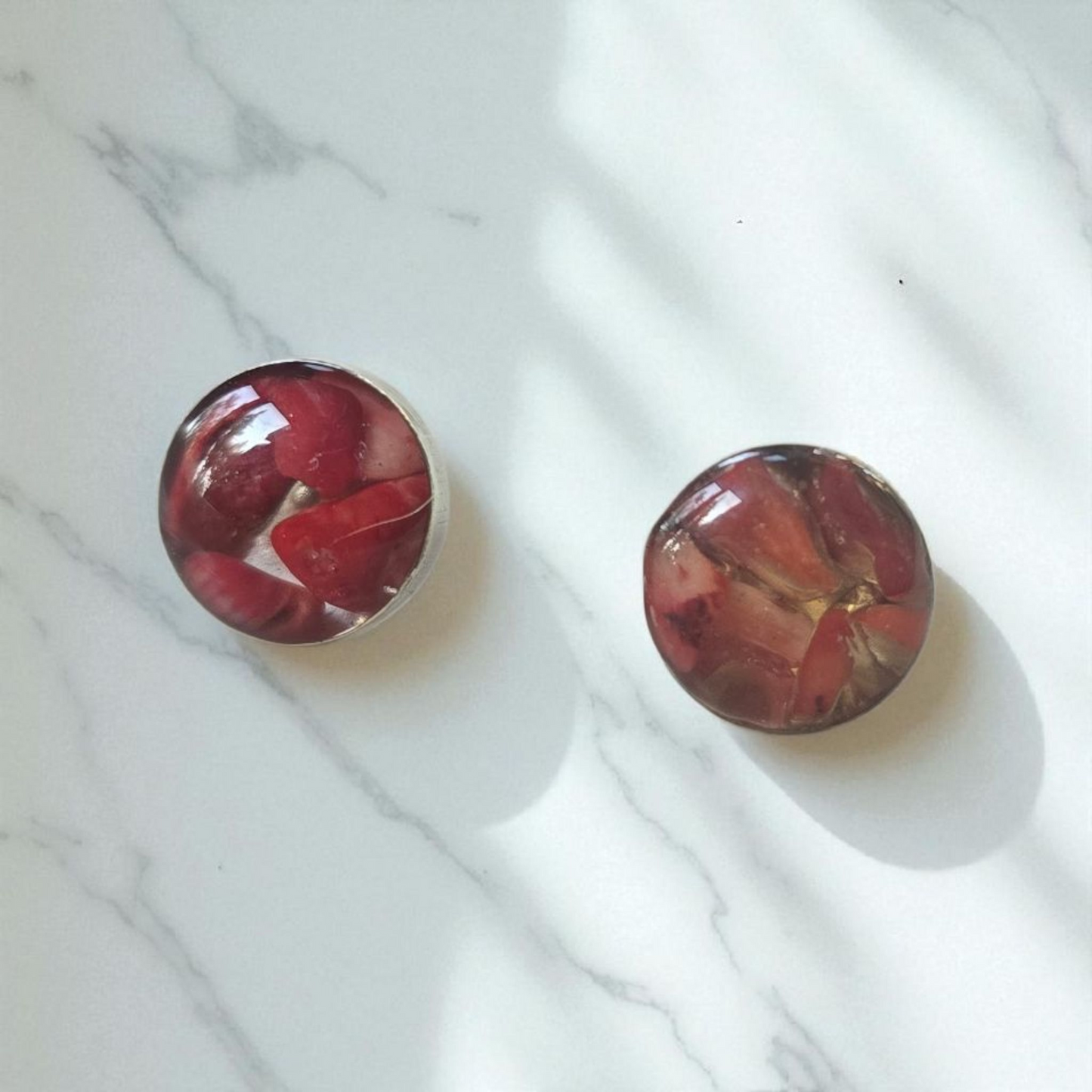 Top colección aros intercambiables grande de coral y plata 950