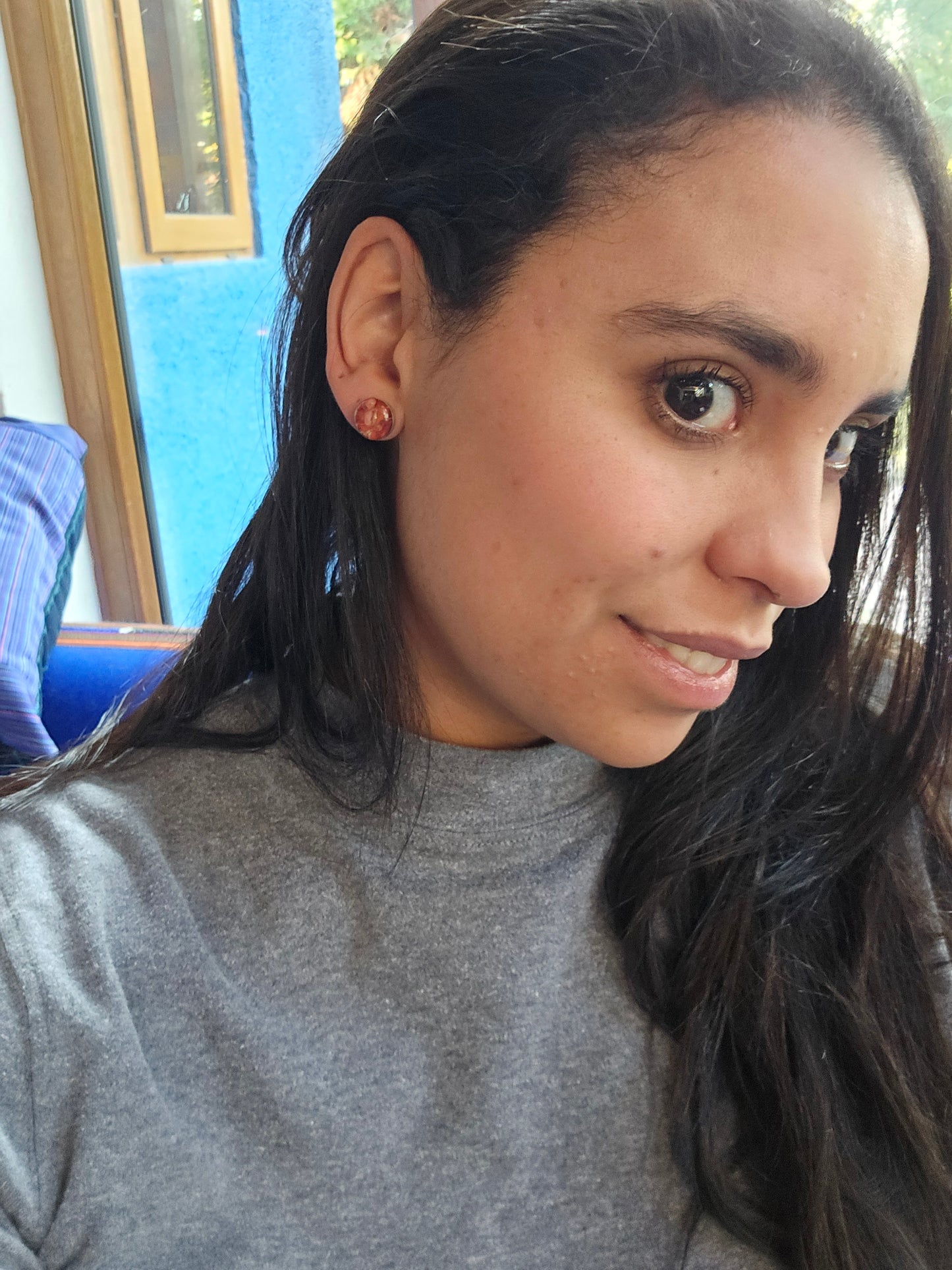 Top colección aros intercambiables grande de coral y plata 950