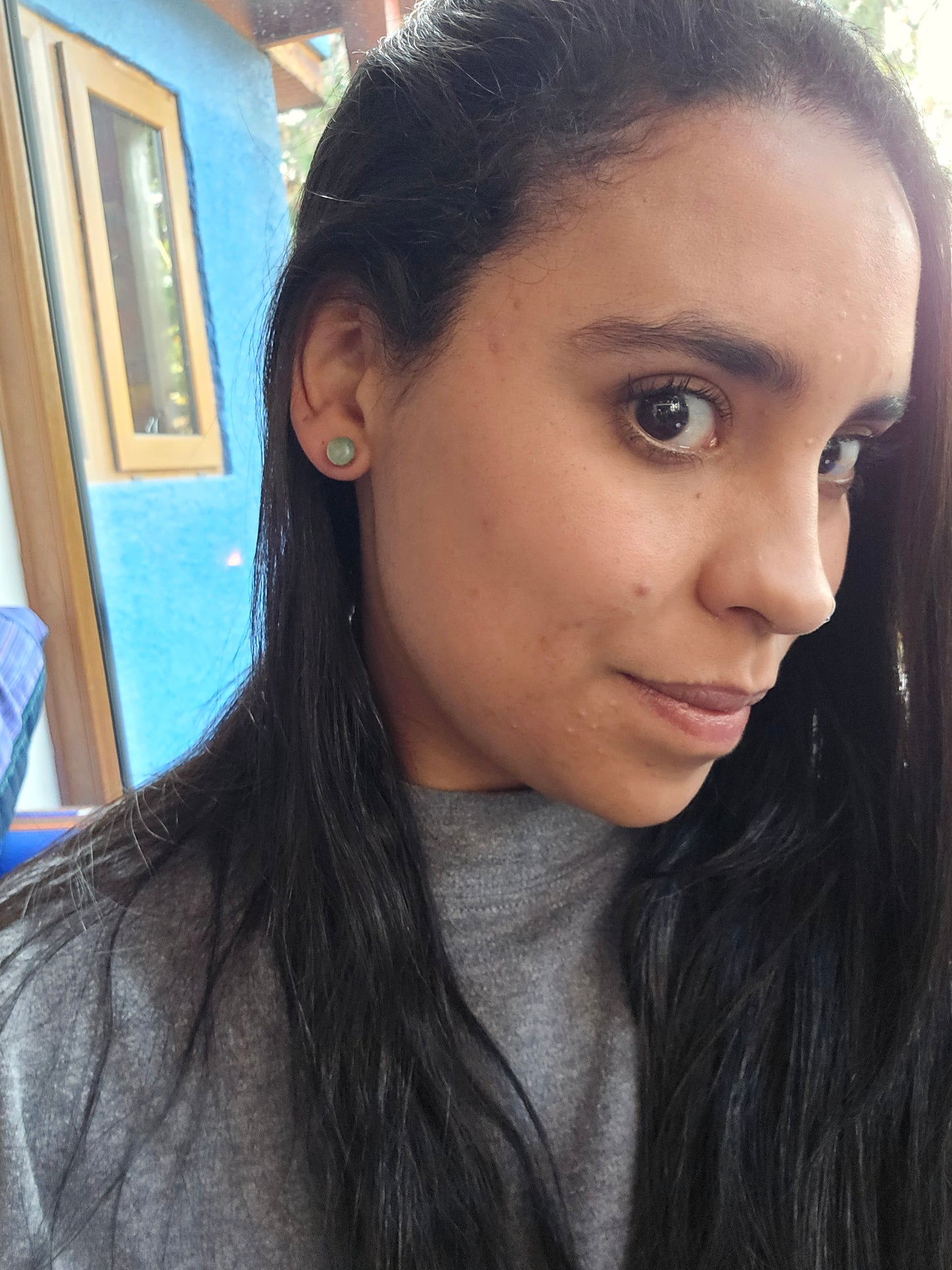 Top colección aros intercambiables pequeño de jade y plata 950