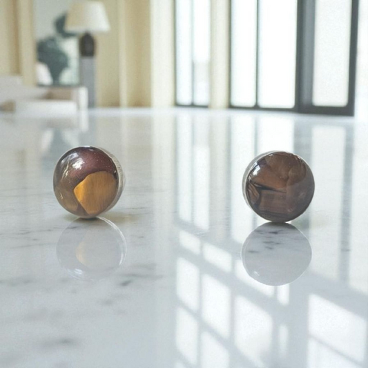 Top colección aros intercambiables ojo de tigre pequeño