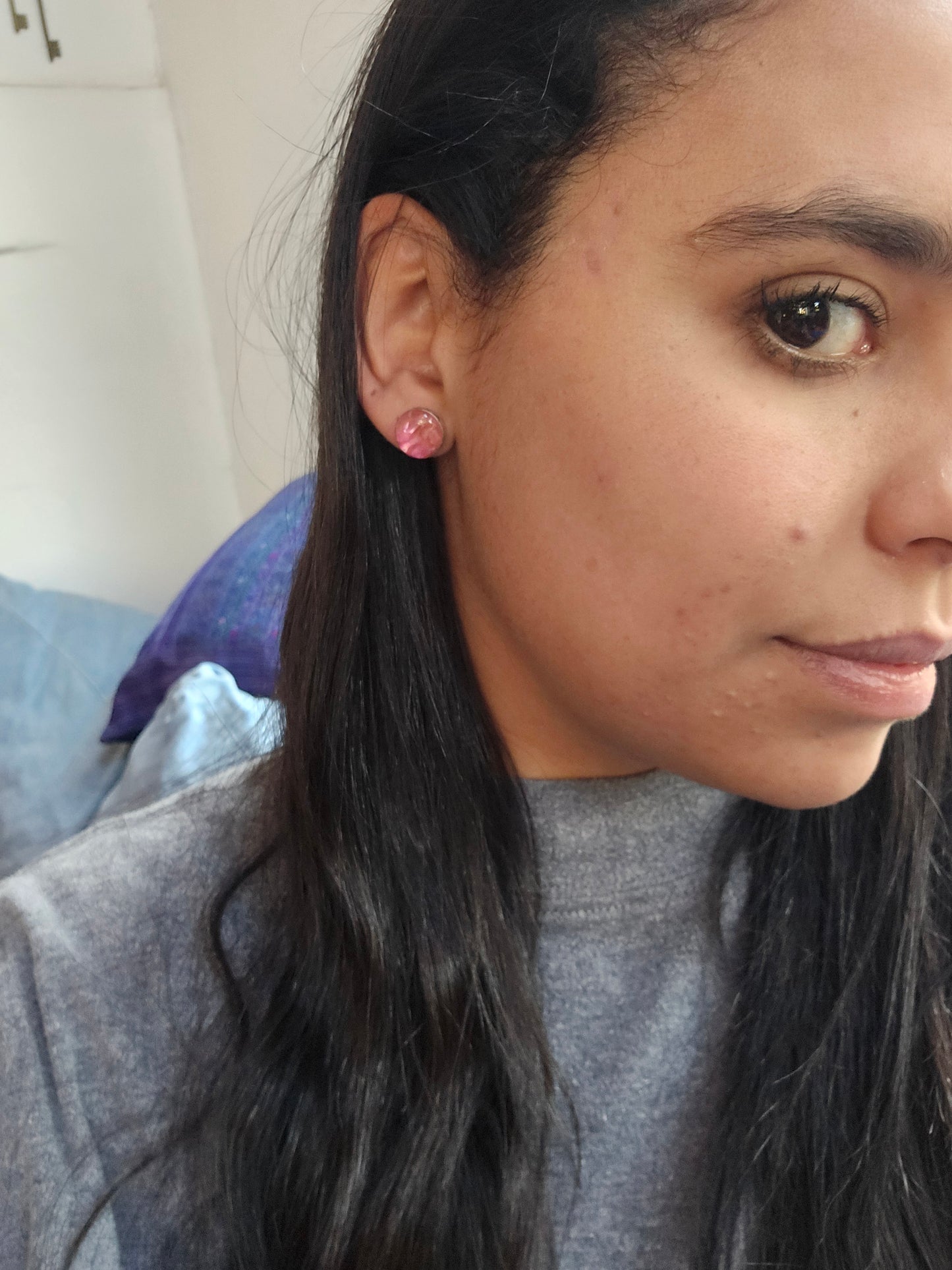 Top colección aros intercambiables ágata teñida en plata 950