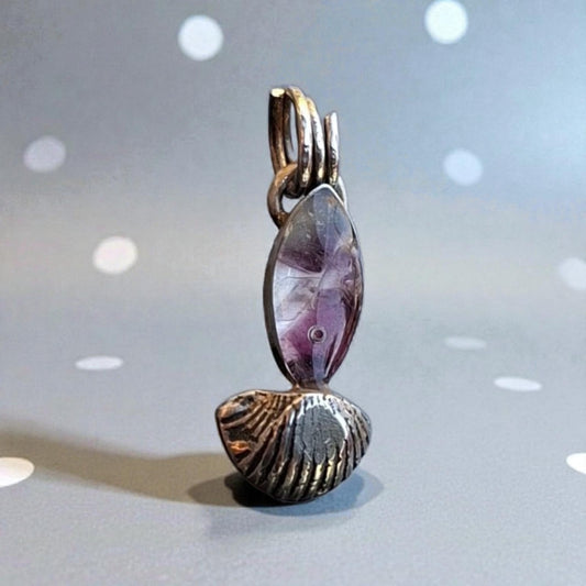 Colgante sirena Fluorita encapsulada plata 950