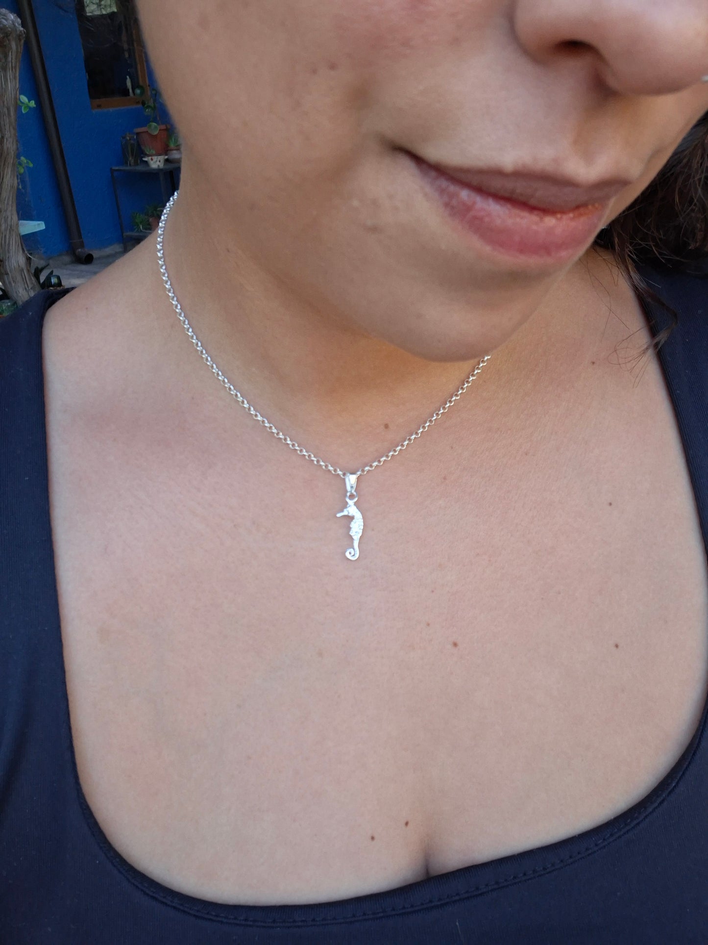 Colgante caballito de mar plata 950