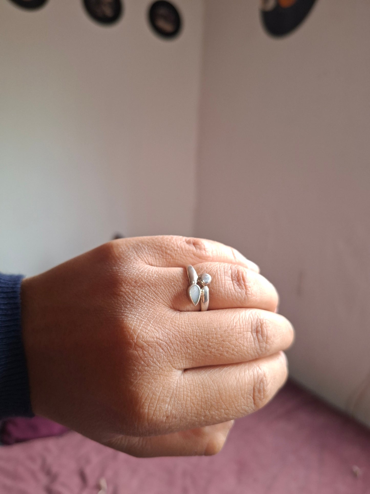Anillo Gota concha Plata 950 +++++