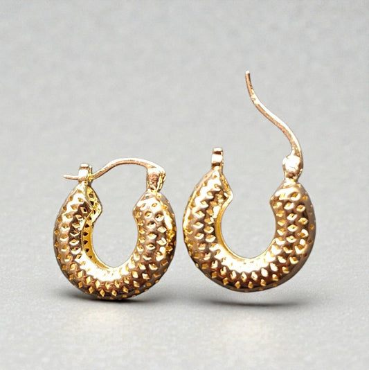 Aros argolla malla  baño en oro