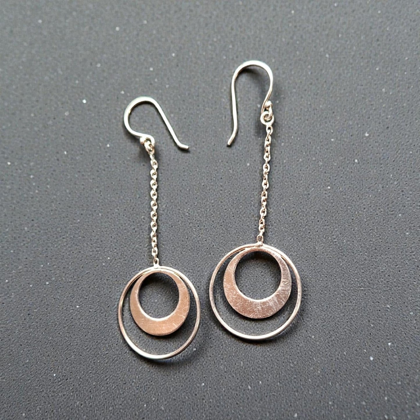 Aros Cadena Circulos Plata