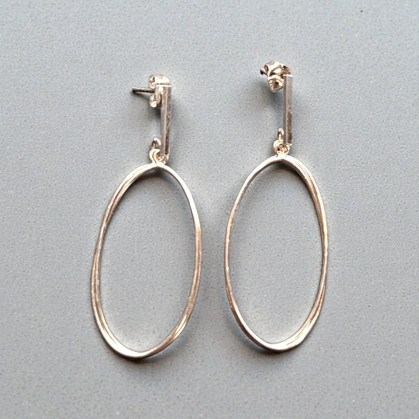 Aros Ovalados doble plata