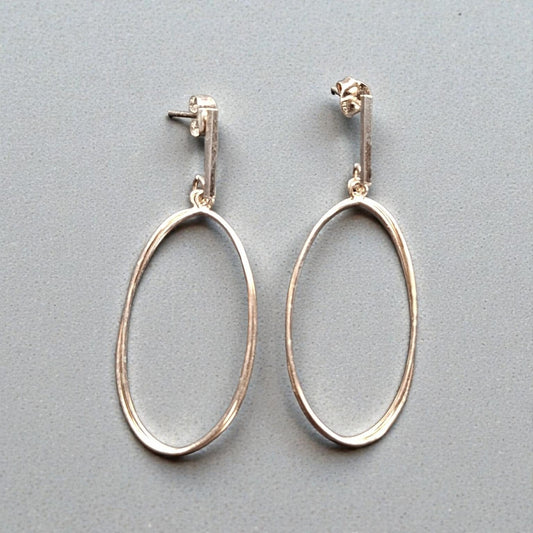 Aros Ovalados doble plata