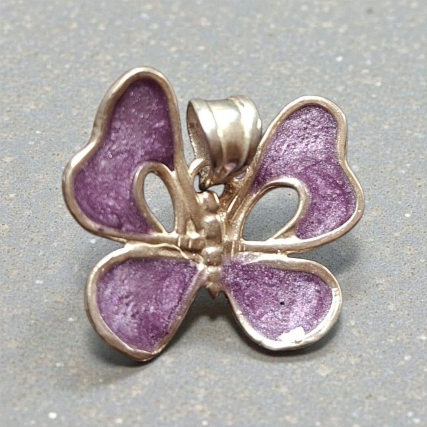 Colgante Mariposa Resina morado plata 980