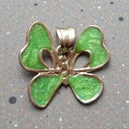 Colgante Mariposa Resina verde plata 980
