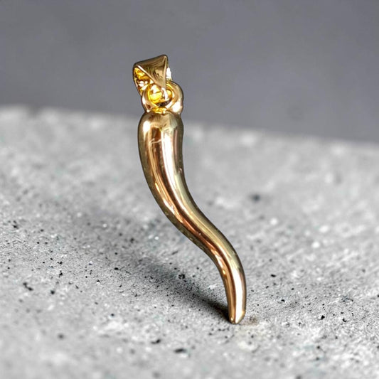 Colgante ají baño en oro + cadena baño en oro