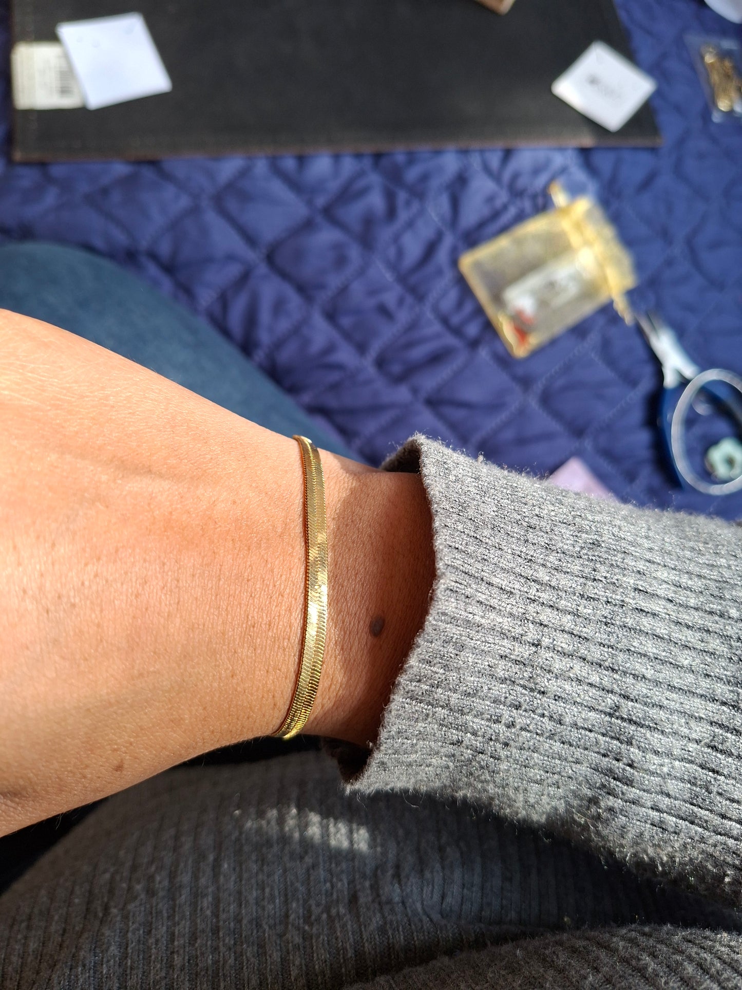 Pulsera cinta Baño en oro