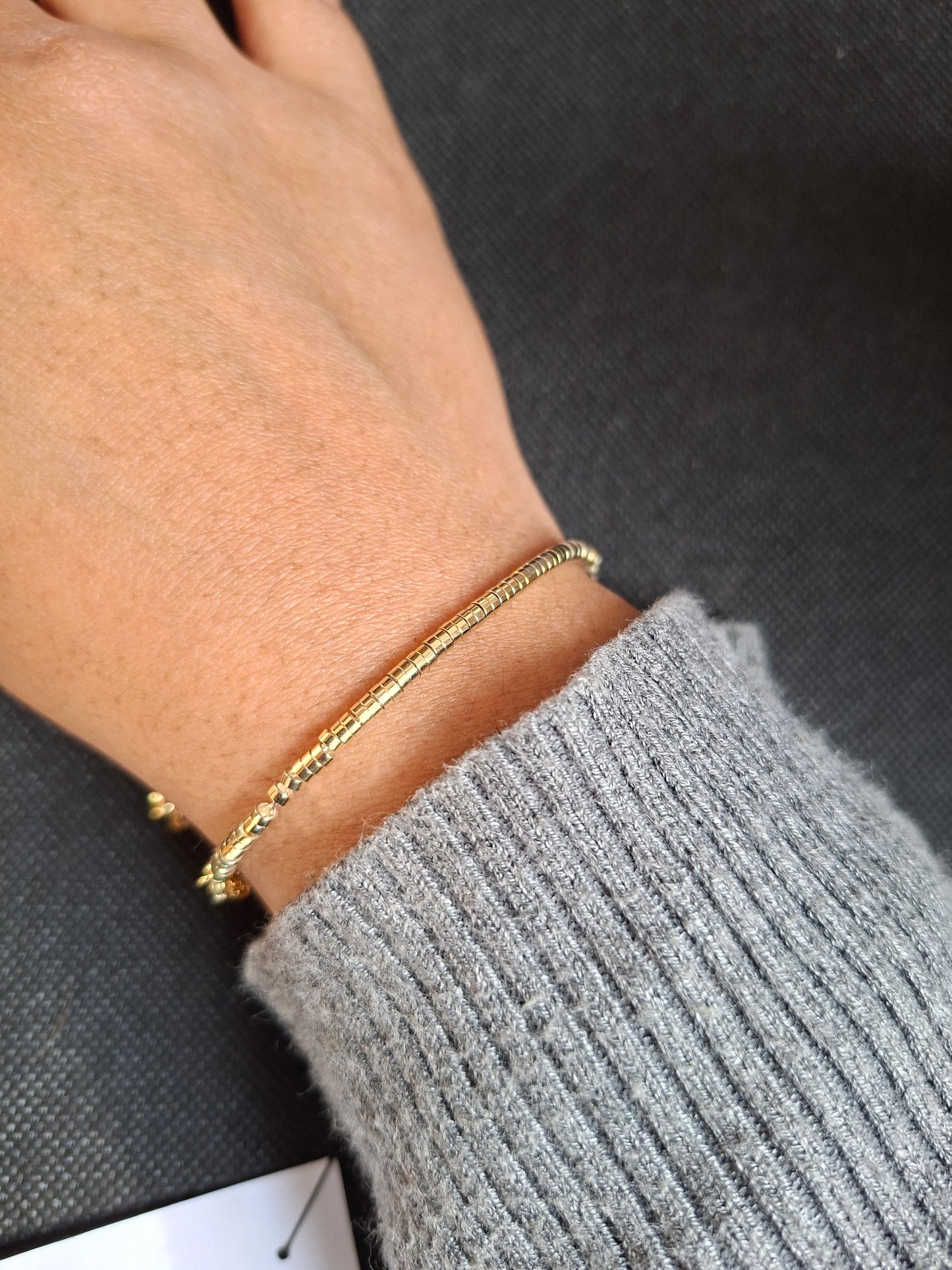 Pulsera mostacillas Baño en oro