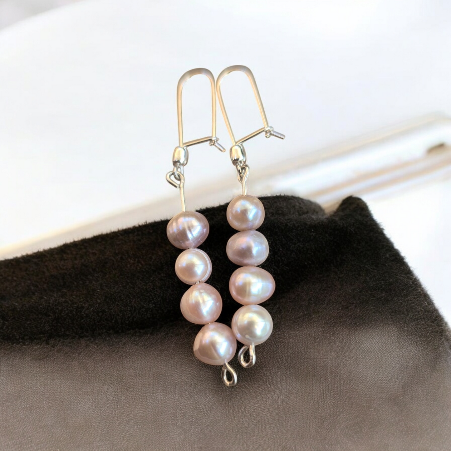 Aros largos de perla