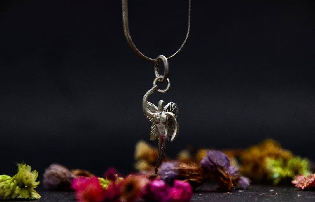 Colgante de hada Isabel plata 950 mano abajo